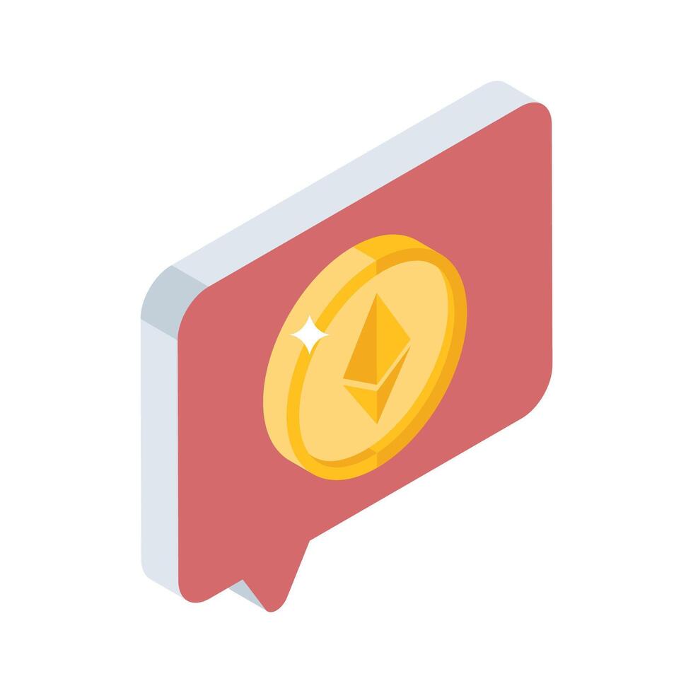 Explore an isometric style icon of crypto message vector