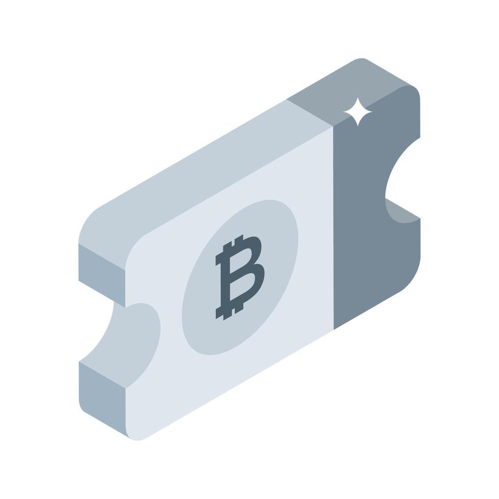 Have a look at this isometric style bitcoin voucher icon vector