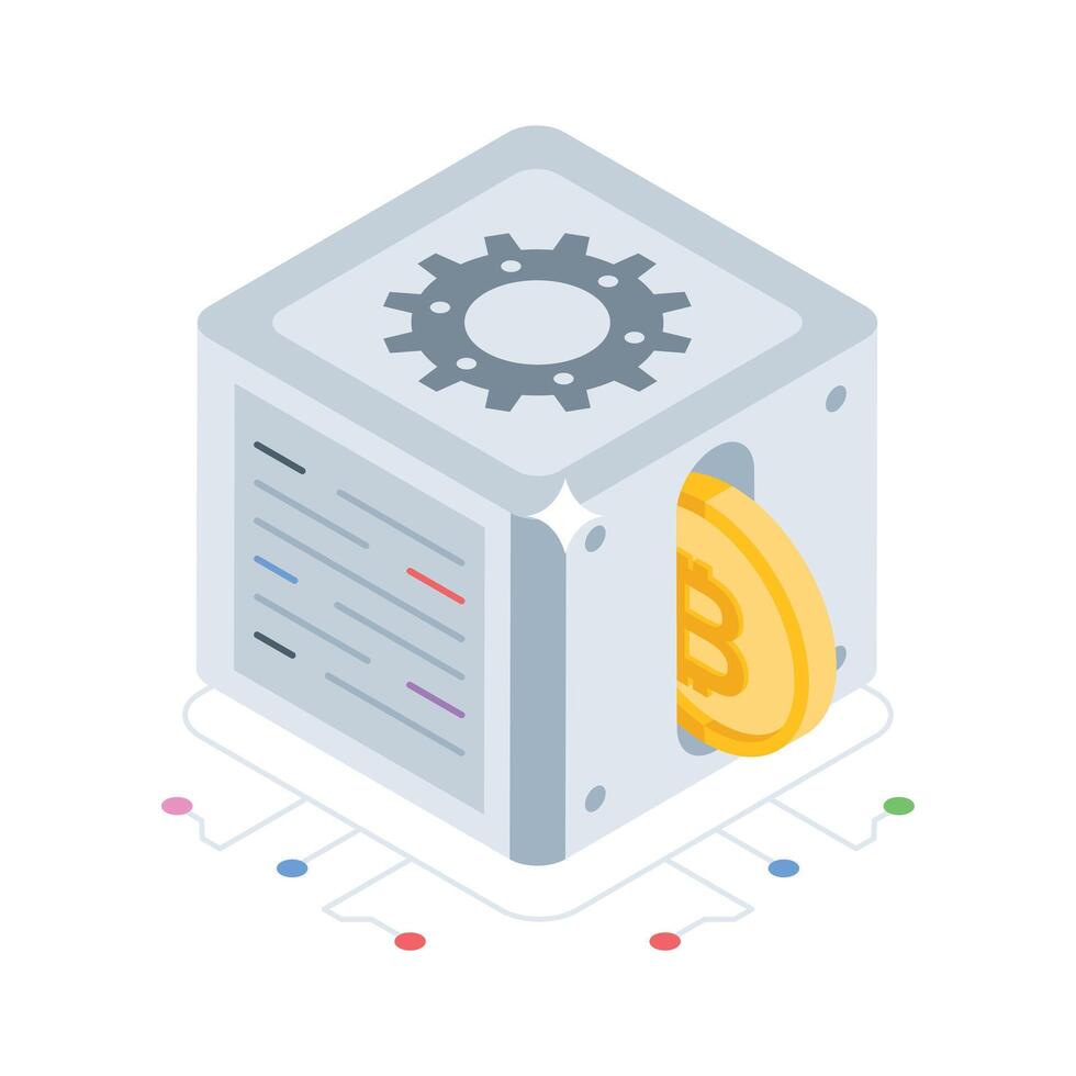 A captivating isometric style icon of crypto management vector