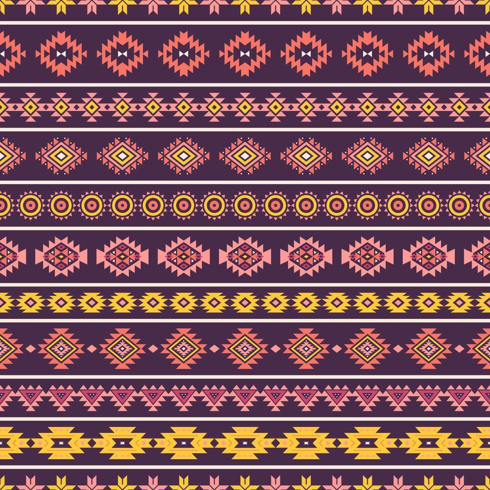 Tribal striped seamless pattern. Aztec colorful geometric background. Can be used in textile design, web design for making of clothes, accessories, decorative paper, wrapping, backpacks vector