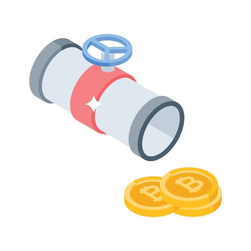 Get a glimpse of this isometric icon showing money flow vector