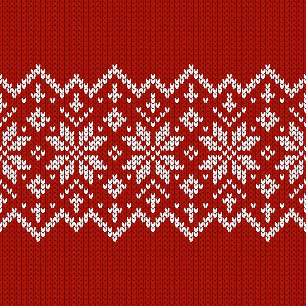 Scandinavian knitted seamless pattern. Norwegian native style sweater, ornaments with snowflakes. Fair Isle design. Wool texture. Winter holiday background vector