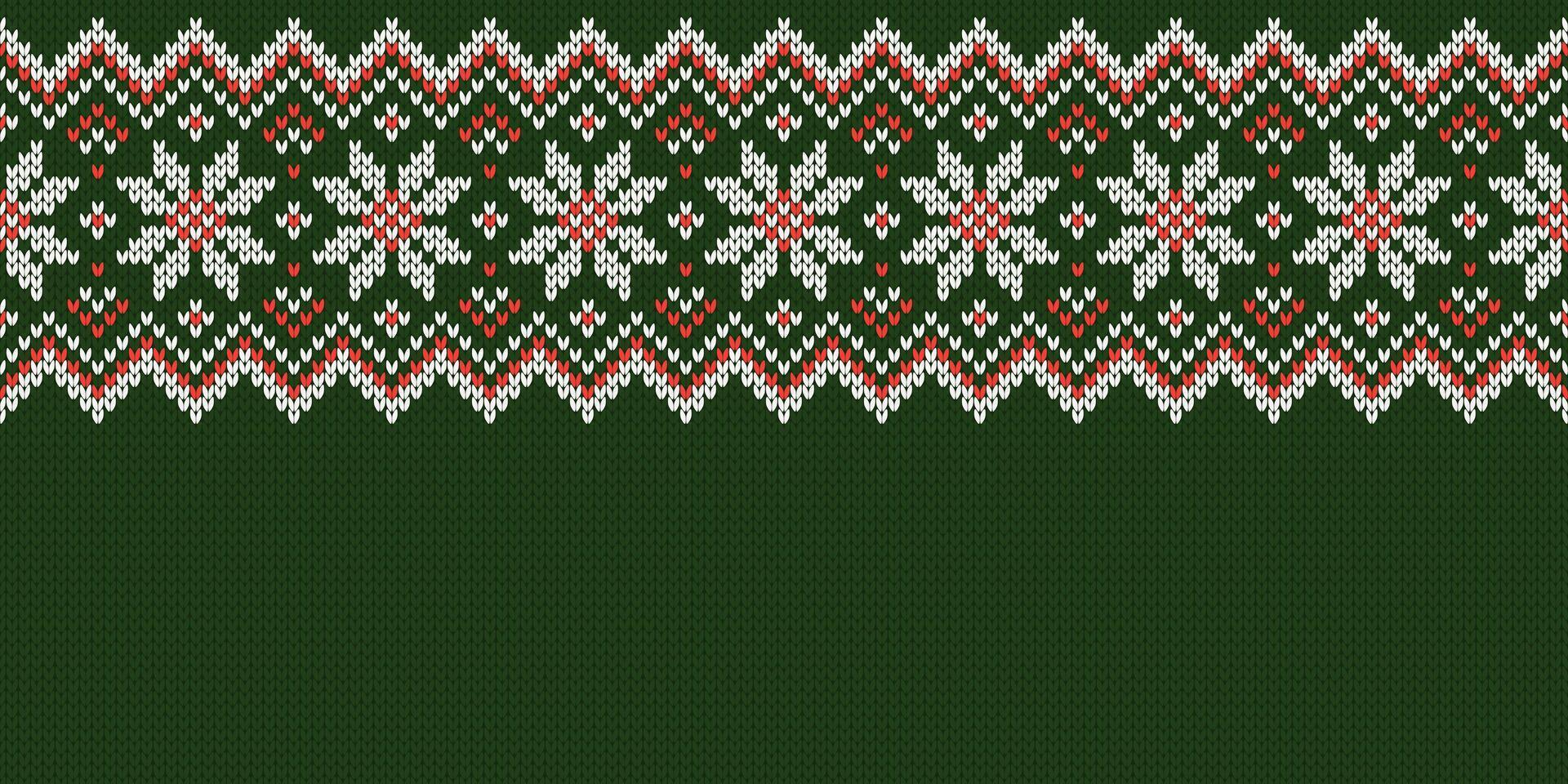 Ugly Christmas Sweater Party. Wide background. Knitwear texture. Template, seamless pattern with snowflakes for holiday design. Winter knitted wool illustration. vector