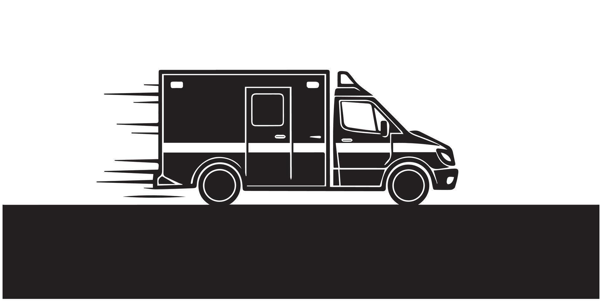 A ambulance silhouette icon vector