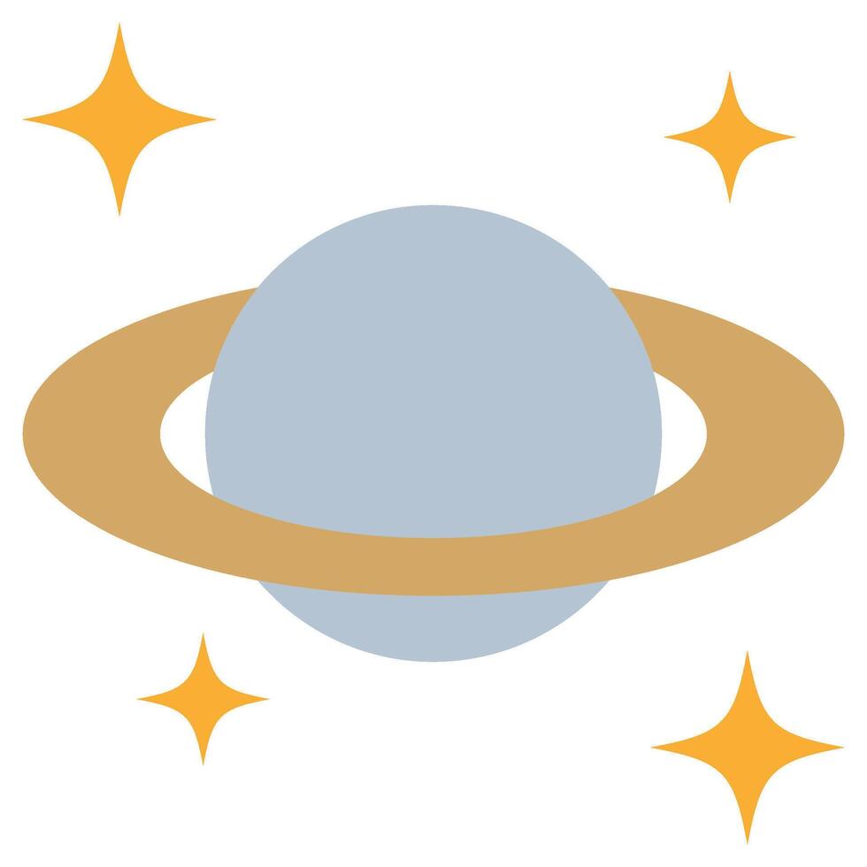 Saturn Icon, Flat Design Icon Symbol, Education School Icon. vector