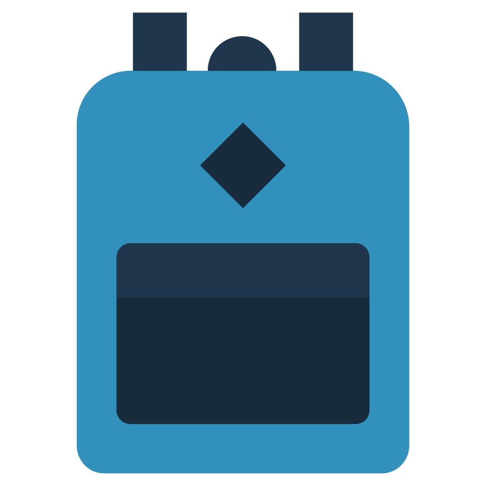 School Bag Icon, Flat Design Icon Symbol, Education School Icon. vector