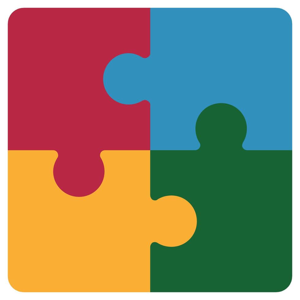 Puzzle Icon, Flat Design Icon Symbol, Education School Icon. vector