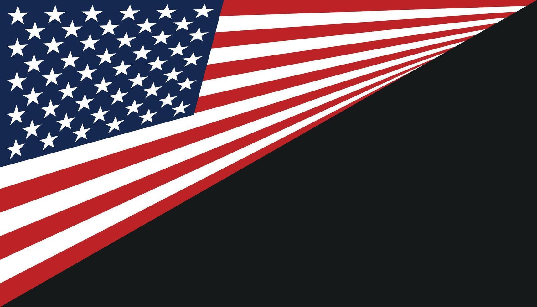 American flag background banner flat graphic illustration, close up frame border of US flag for 4th of July, Veterans Day, Election, Presidents Day. vector