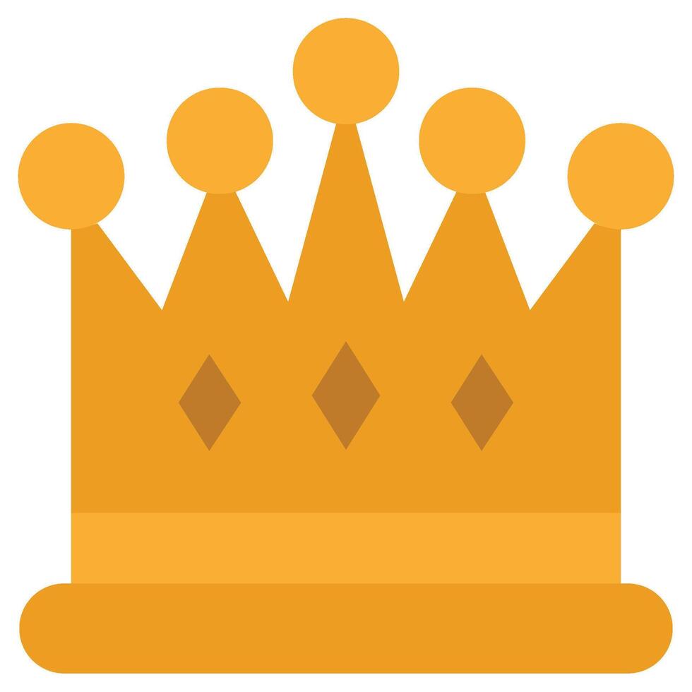 Crown Flat Design Icon, Black And White Flat Design Icon Symbol vector