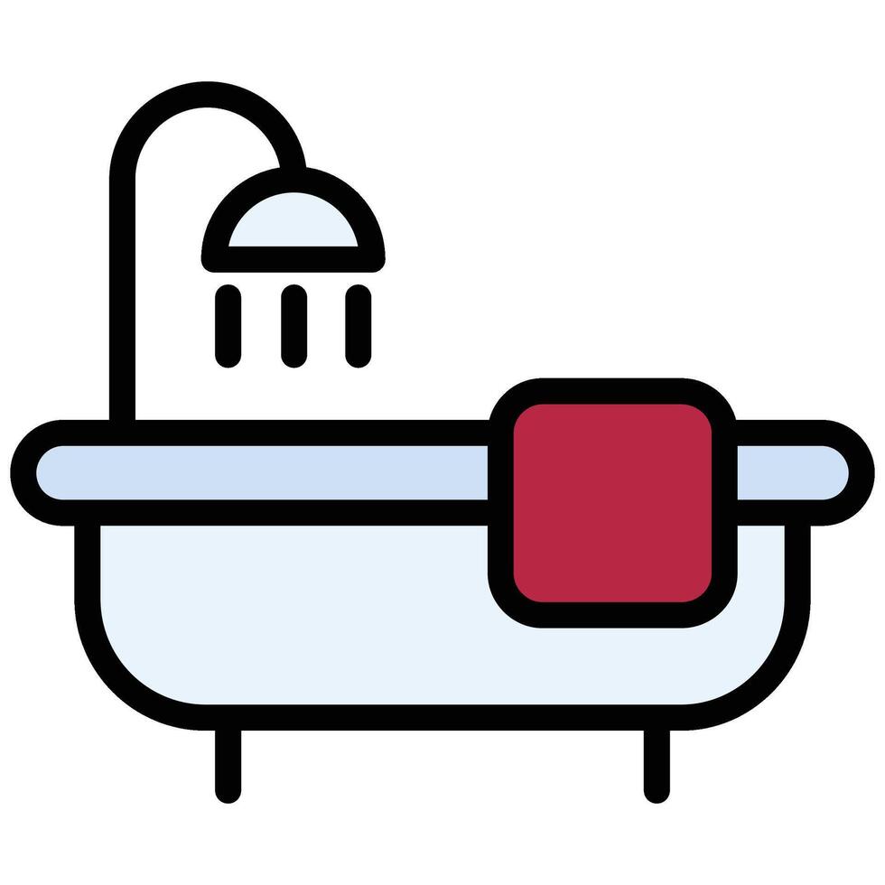 Bathtub icon, Flat Design Style Icon, Hotel Icon vector