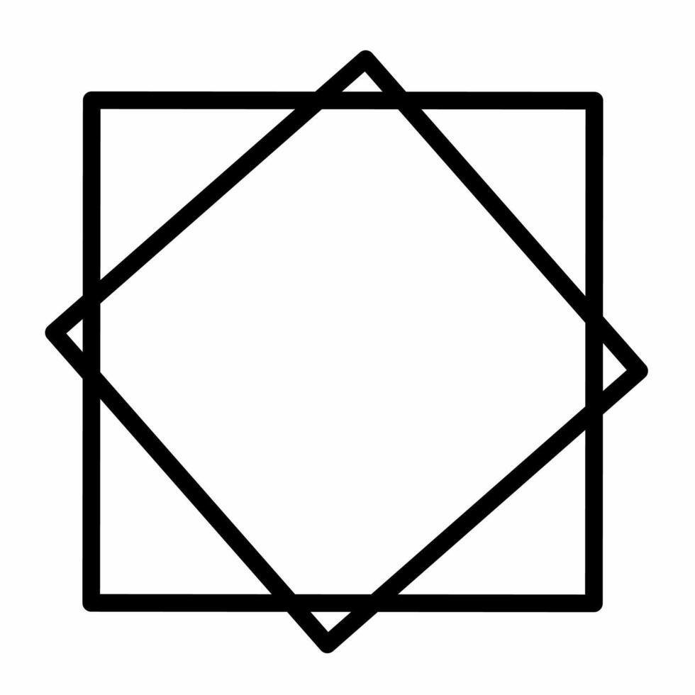 Imperfect Square Frame in Hand Drawn Style vector