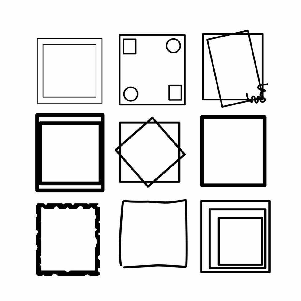 Abstract Freehand Border Set Illustration vector