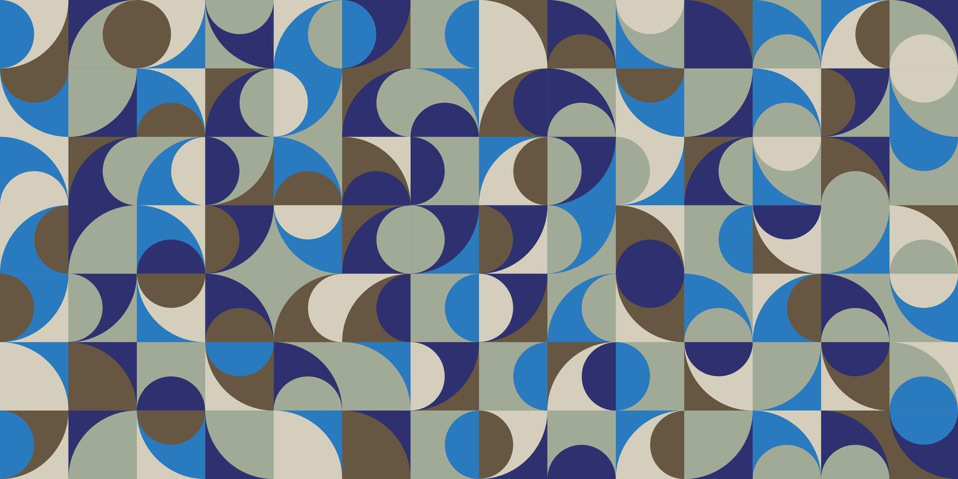Blue and brown abstract pattern with circles vector