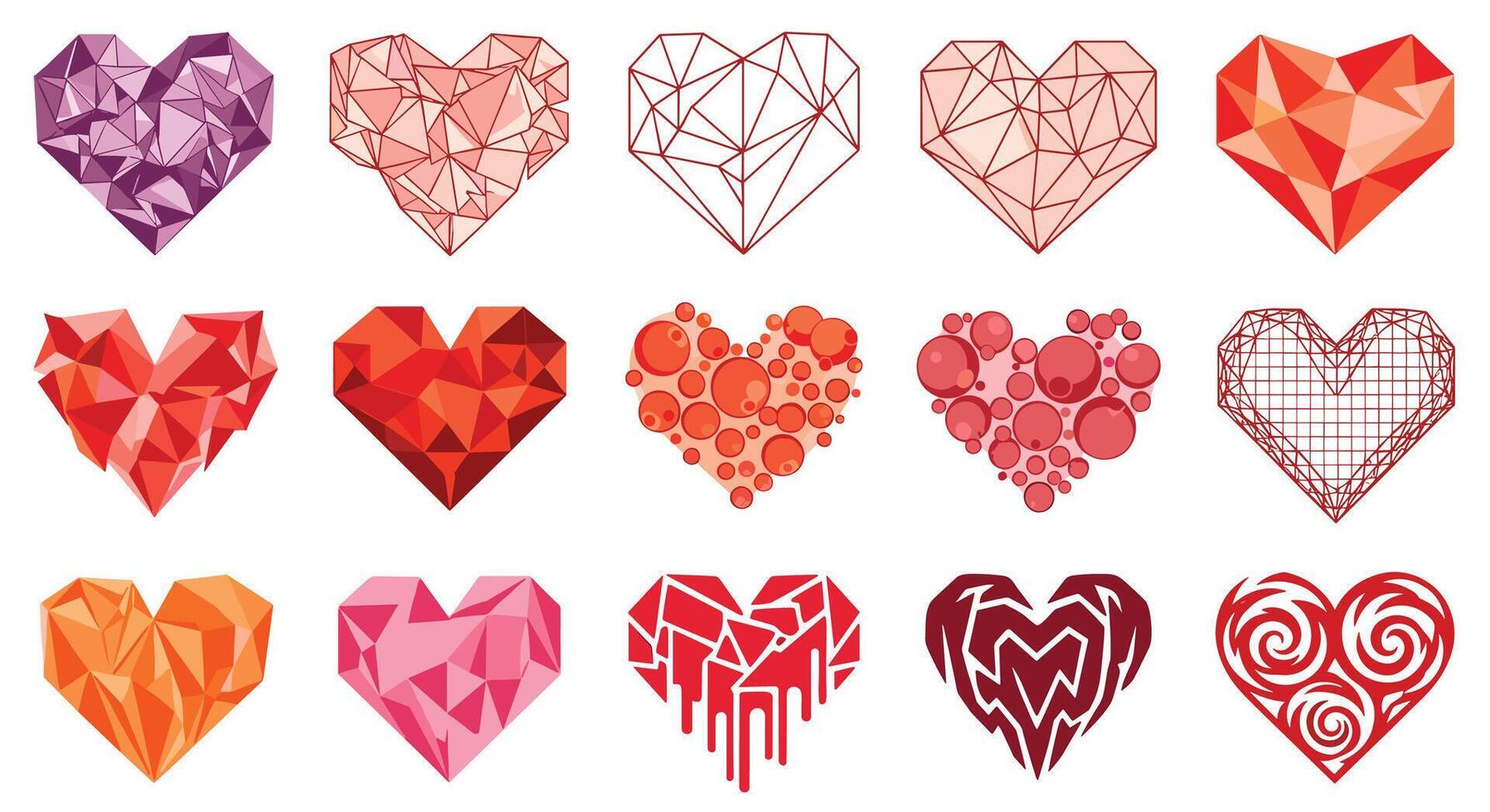 The Symbolism and Artistry Behind Heart-Shaped Designs A Collection of Heart Illustrations vector