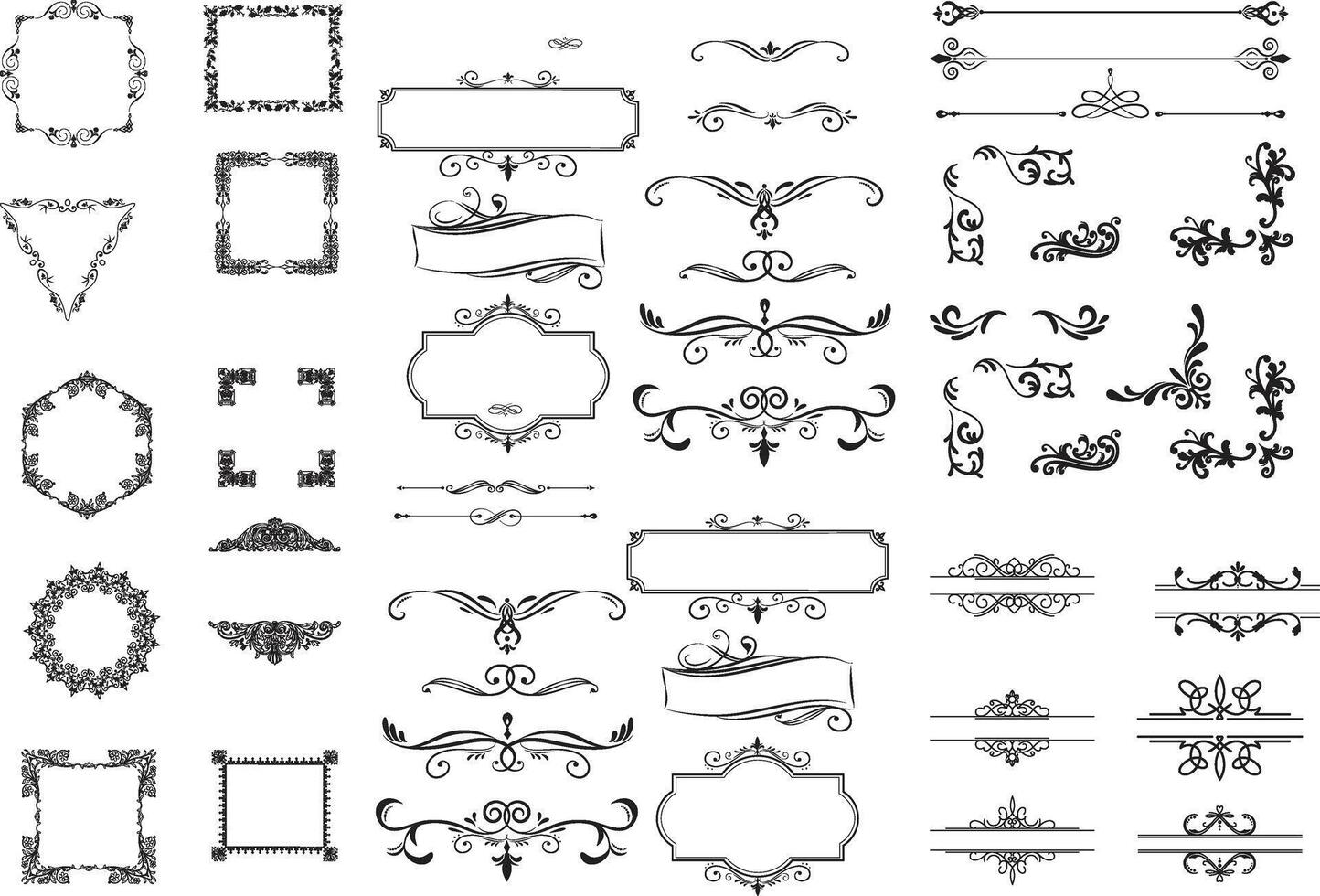 decorative elements and frames vector