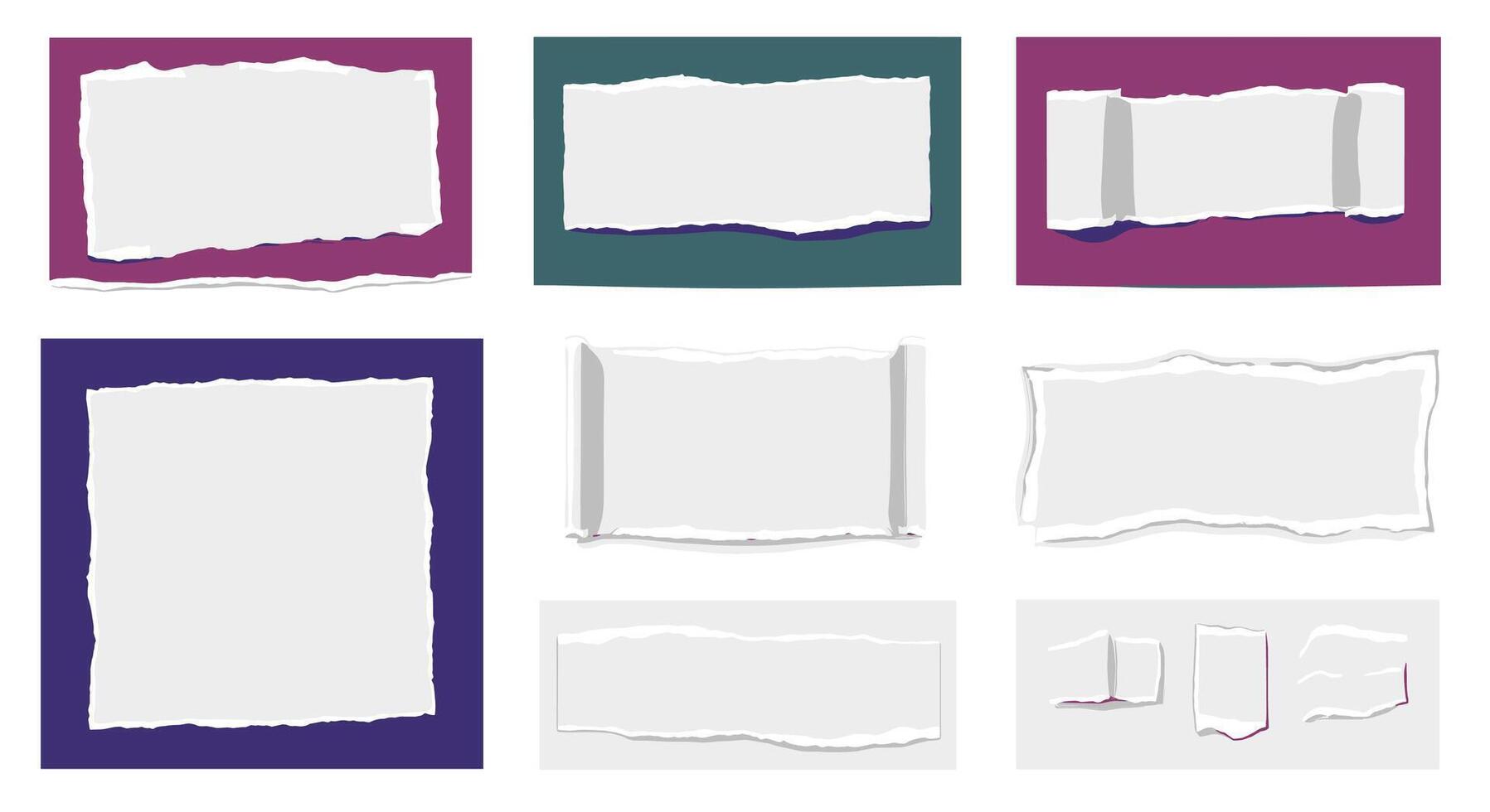 Collection of Ripped Torn Paper Texture for Background or Different Purposes Art Design vector