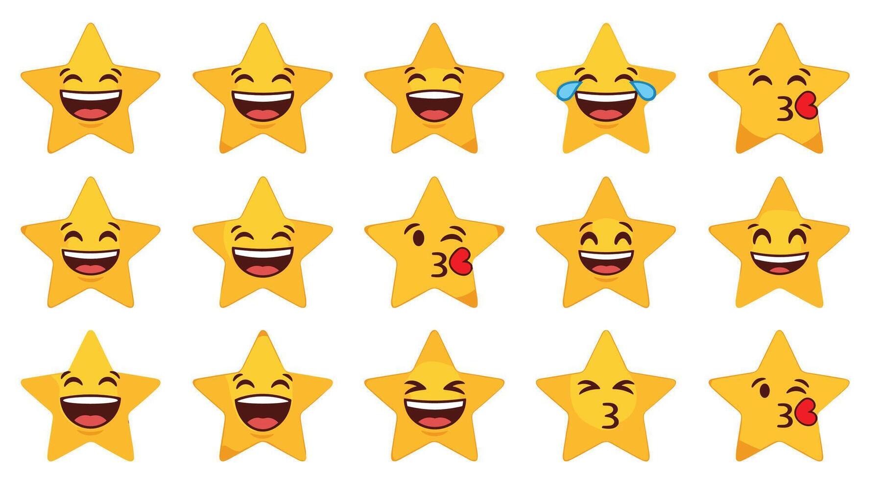 Emotions Emojis Stars Background Smiling Happiness Fun Expression Like Happy Yellow Shape vector