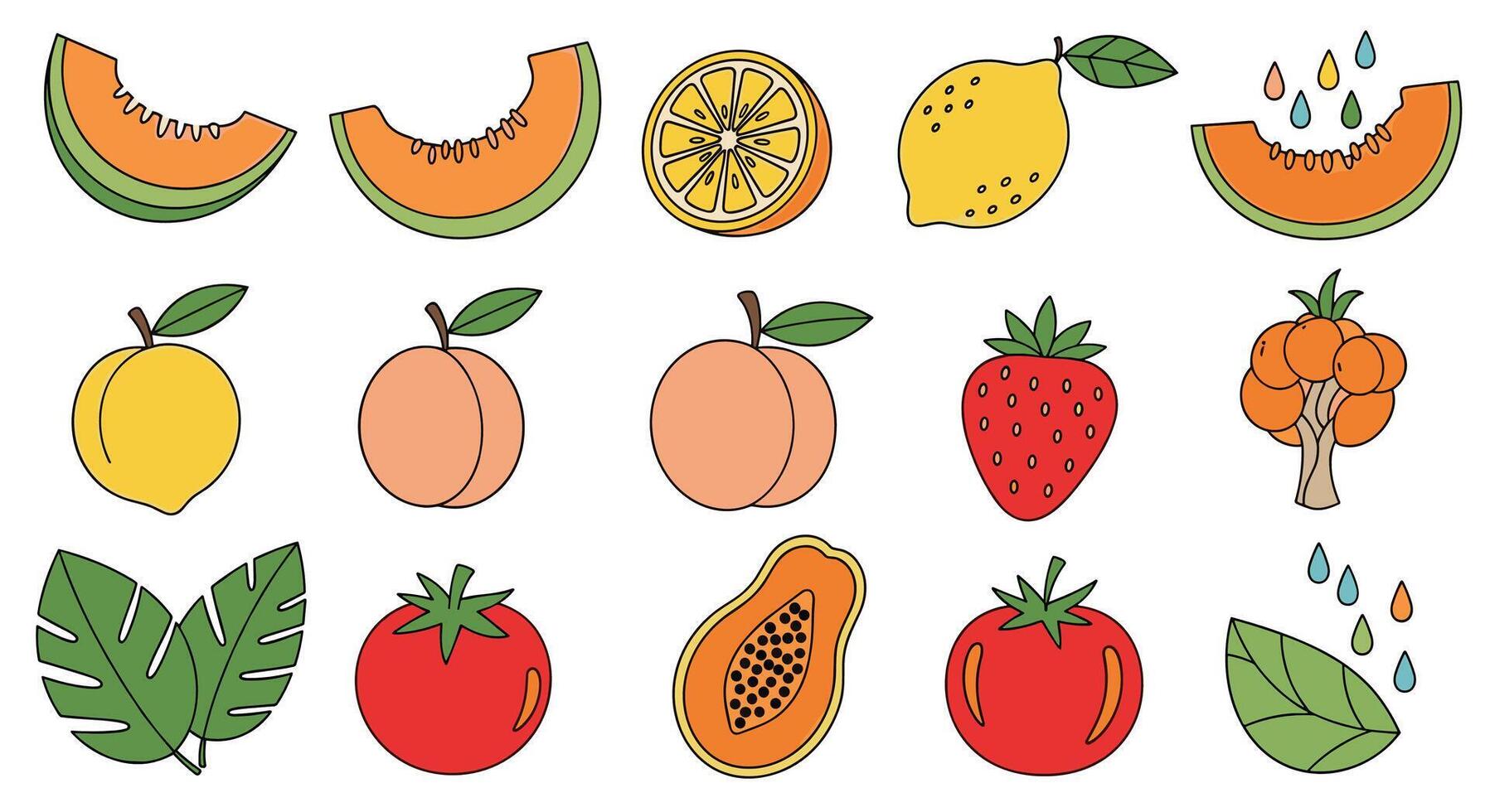 A Refreshing Assortment of Seasonal Fruits A Colorful and Healthy Visual Delight vector
