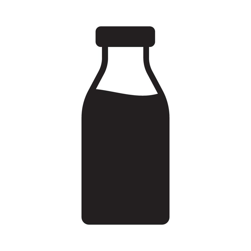 Bottle icon. Milk bottle black icon. vector