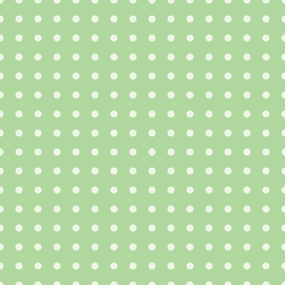 Mint Green Background with White Polka Dots Pattern for Textile Design vector