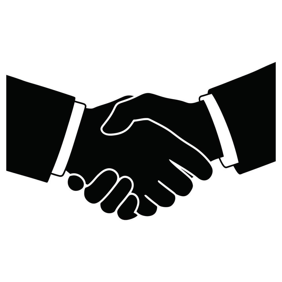Handshake Featuring Two Hands in Business Suits Illustration Symbolic Agreement vector