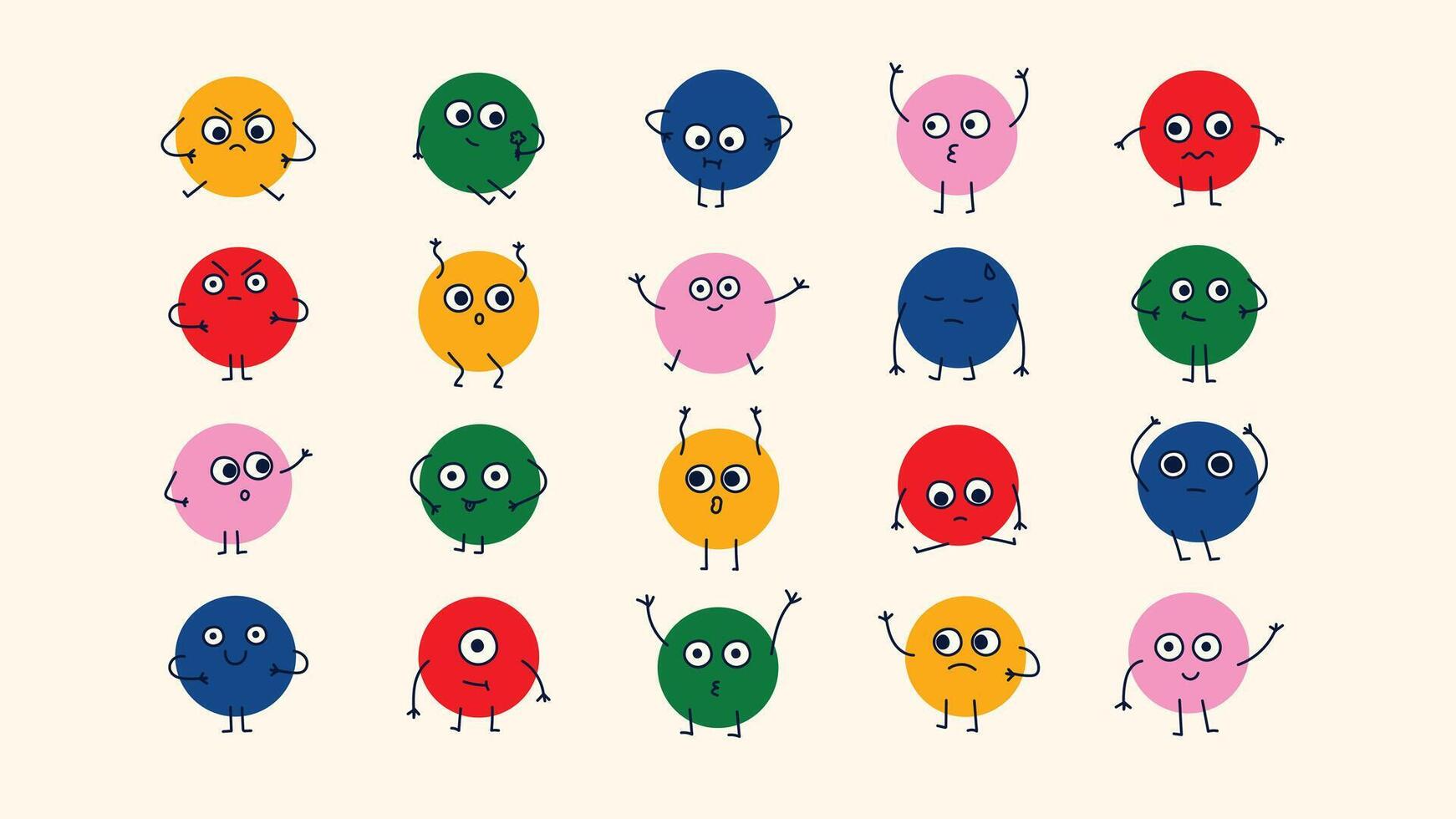 Design with funny cartoon character Bold and playful template for branding and advertising. Includes smiling mascot and fun shapes. Perfect for posters, banners, and creative projects. vector