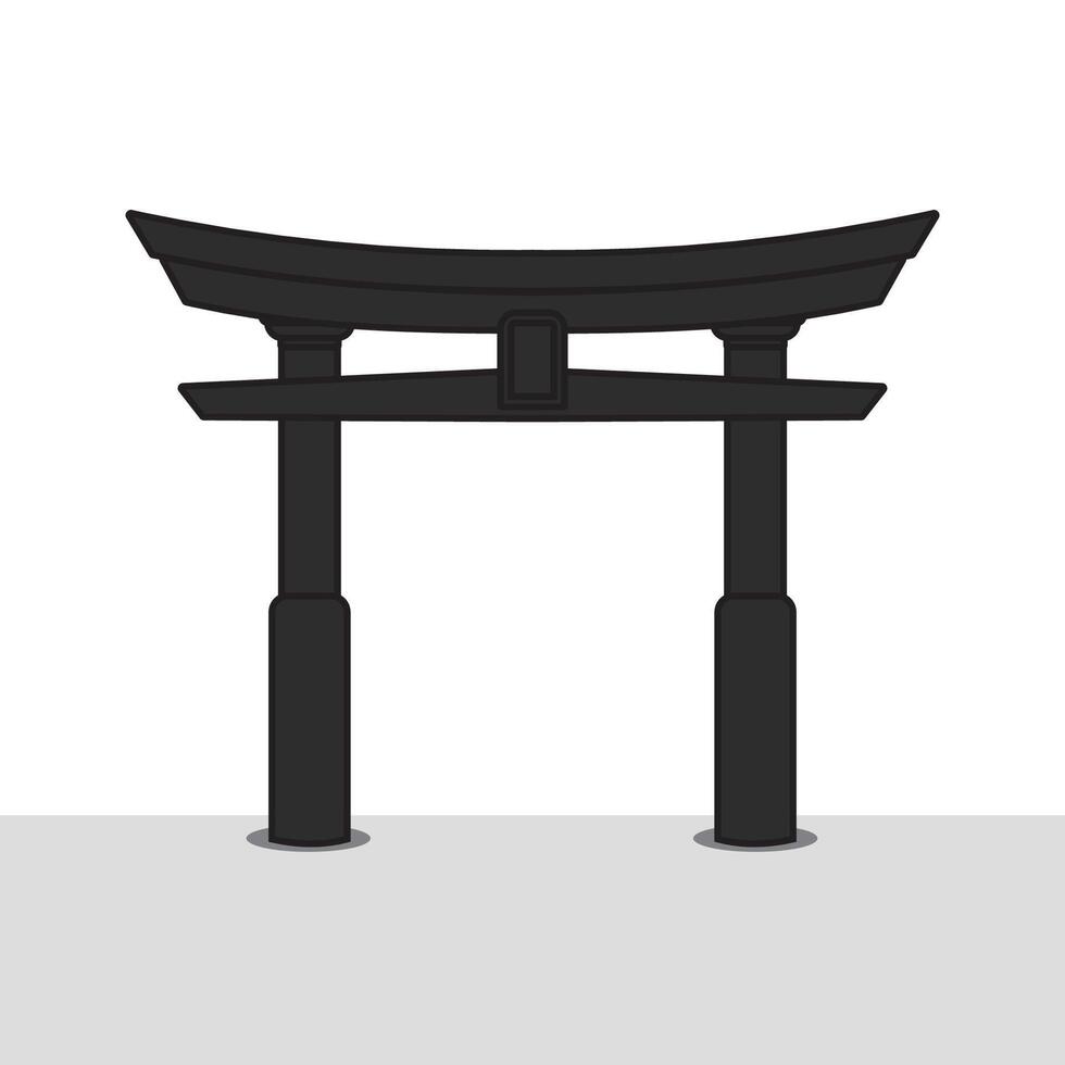 Flat Design Japanese Torii Gate Illustration for Cultural Background and Travel Poster vector