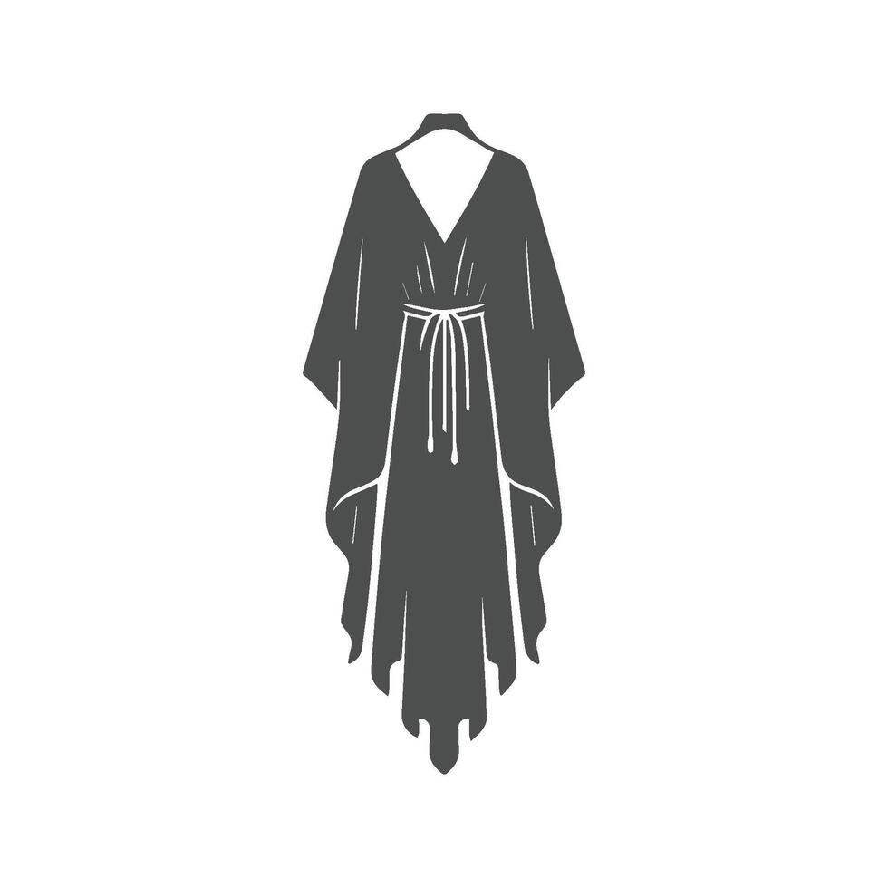 Minimalist kaftan dress silhouette. Elegan Kaftan dress vector