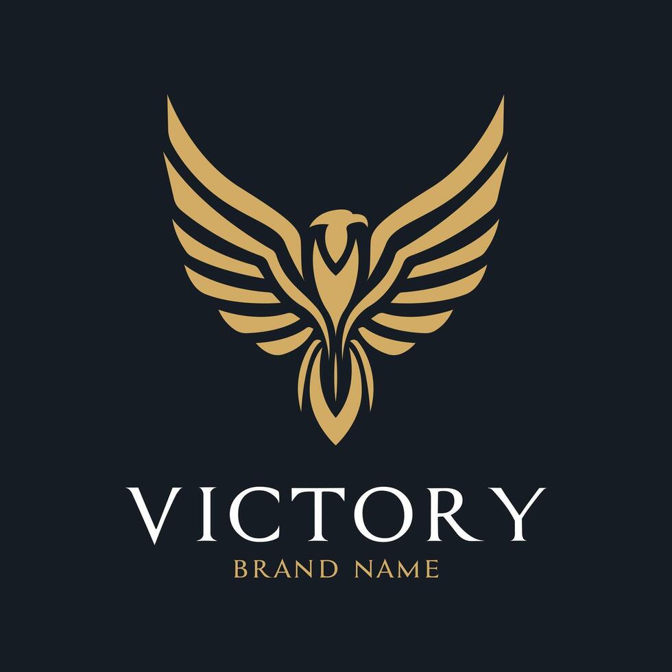 phoenix bird golden logo design concept luxury vector