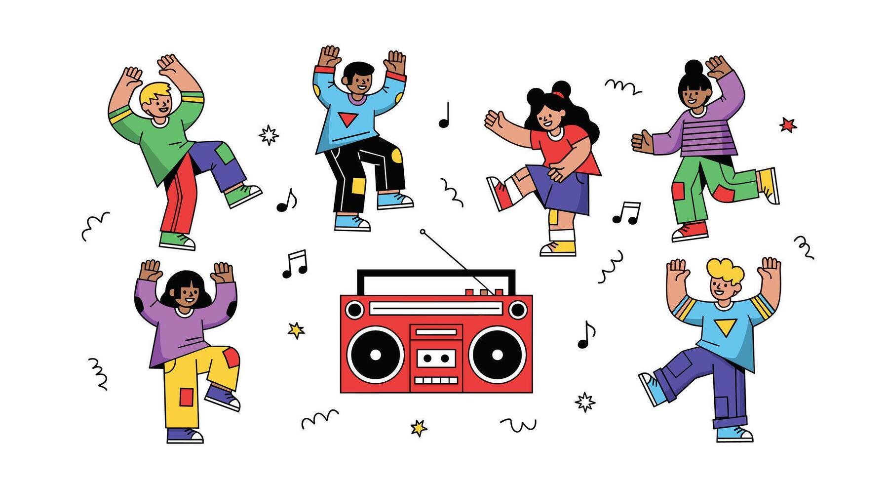 Celebrating Rhythm Together The Joy of Dancing to the Beat of the Music vector