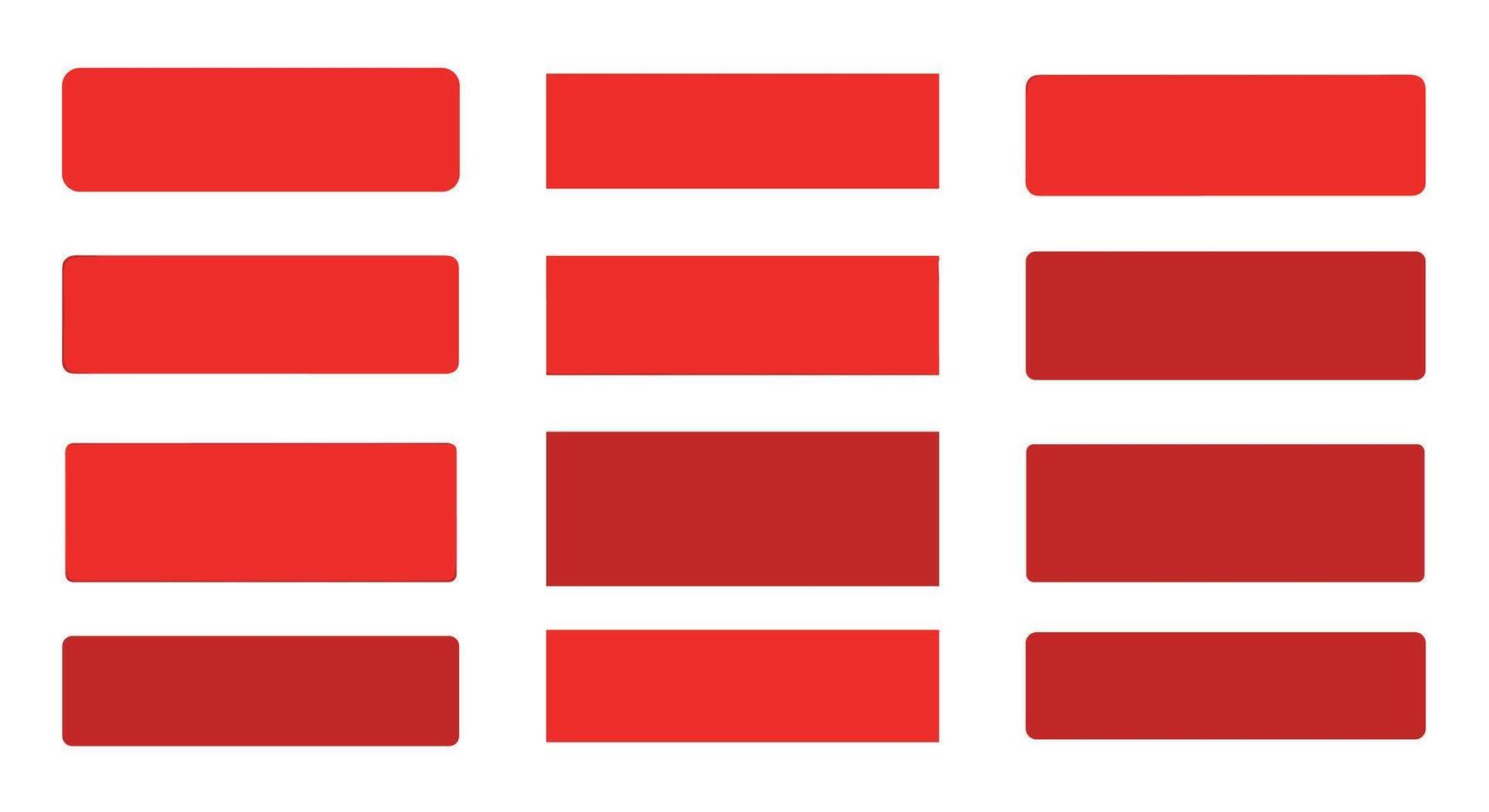 An Organized Collection of Blocks in Shades of Dark Red with Slight Shadowing vector