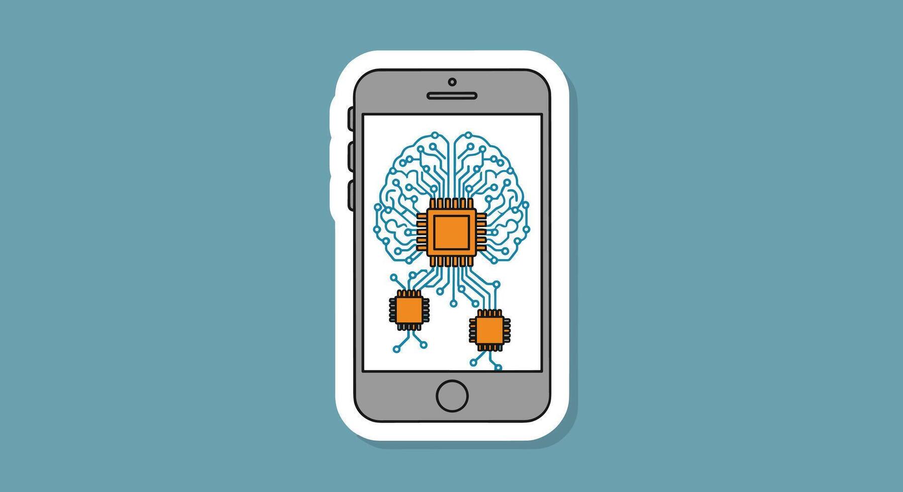 Artificial Intelligence Revolution in Mobile Devices AI Enhancing Smartphone Capabilities and Applications vector