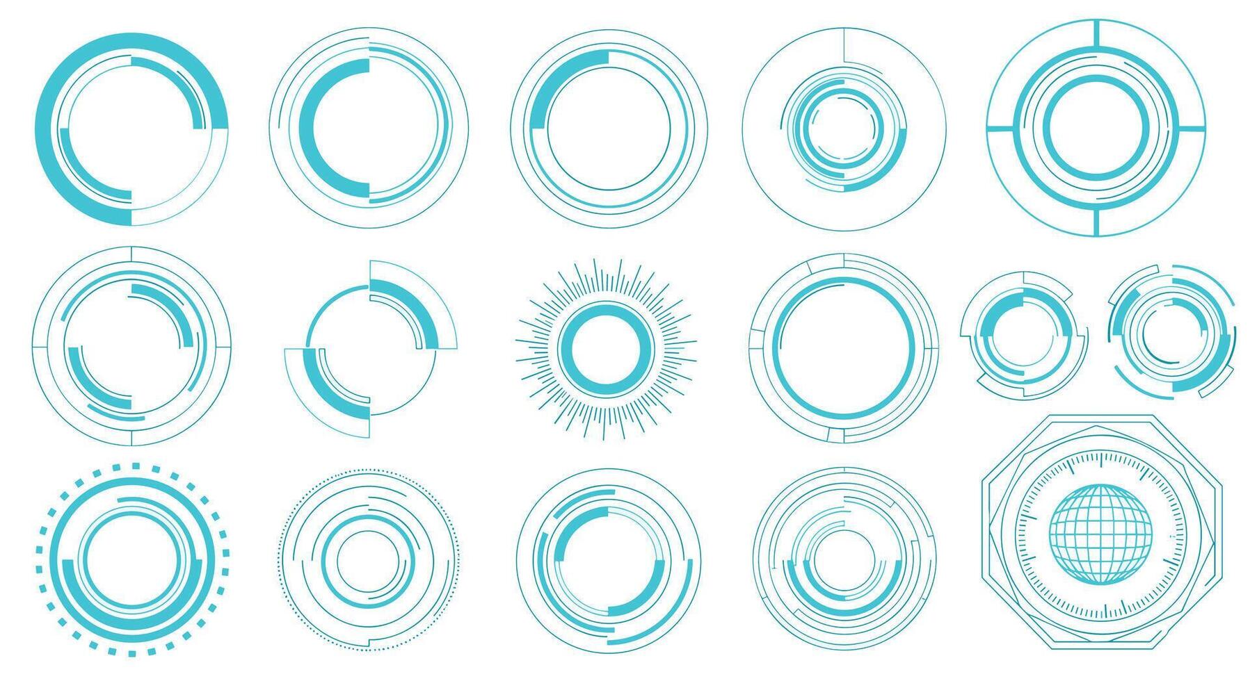 Futuristic Technology Interface Round Elements Holographic Digital Modern User Interface Concept Design vector