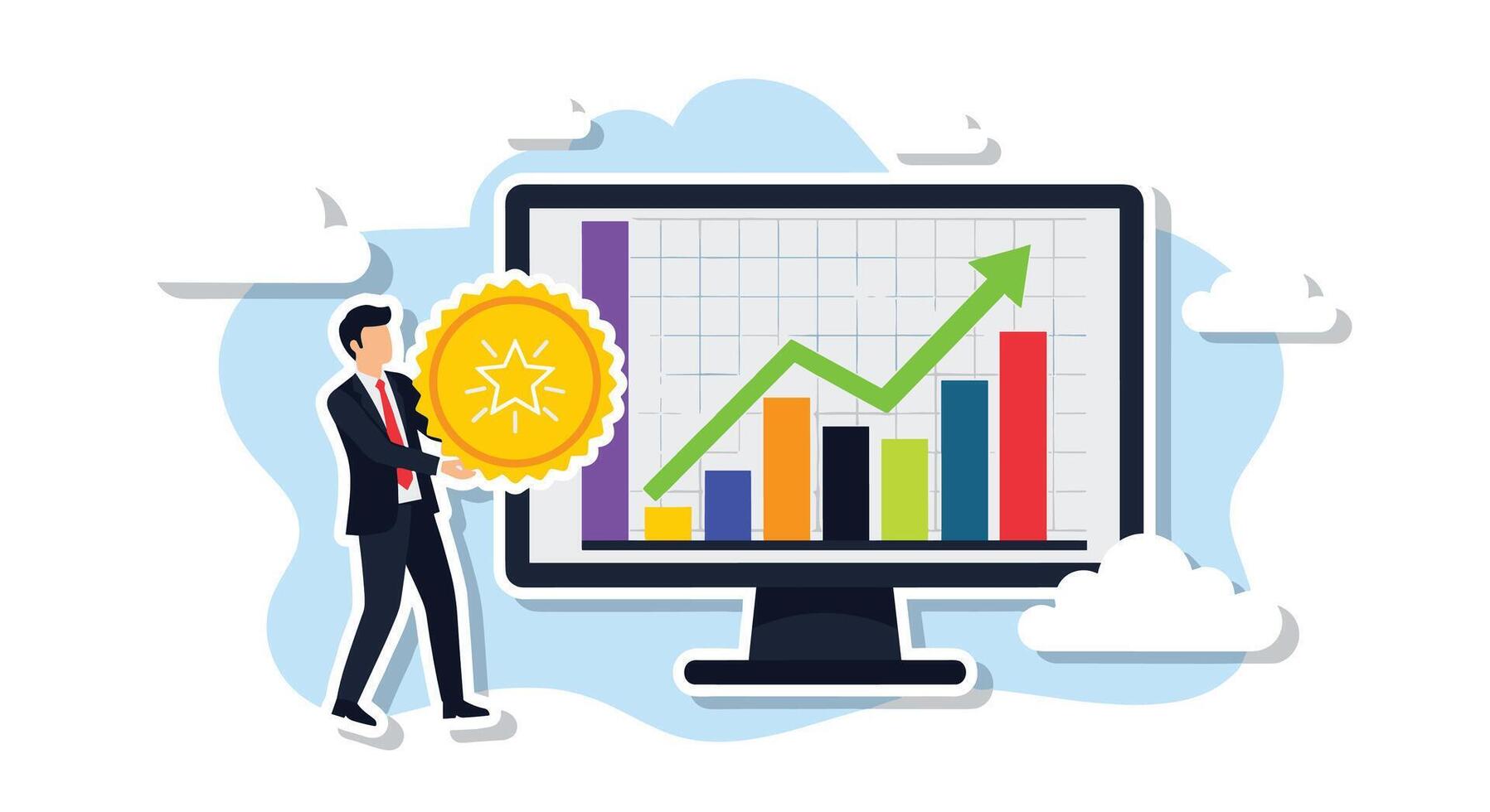Financial Growth Strategies and Tips for Achieving Business Success Long-Term Investment Opportunities vector