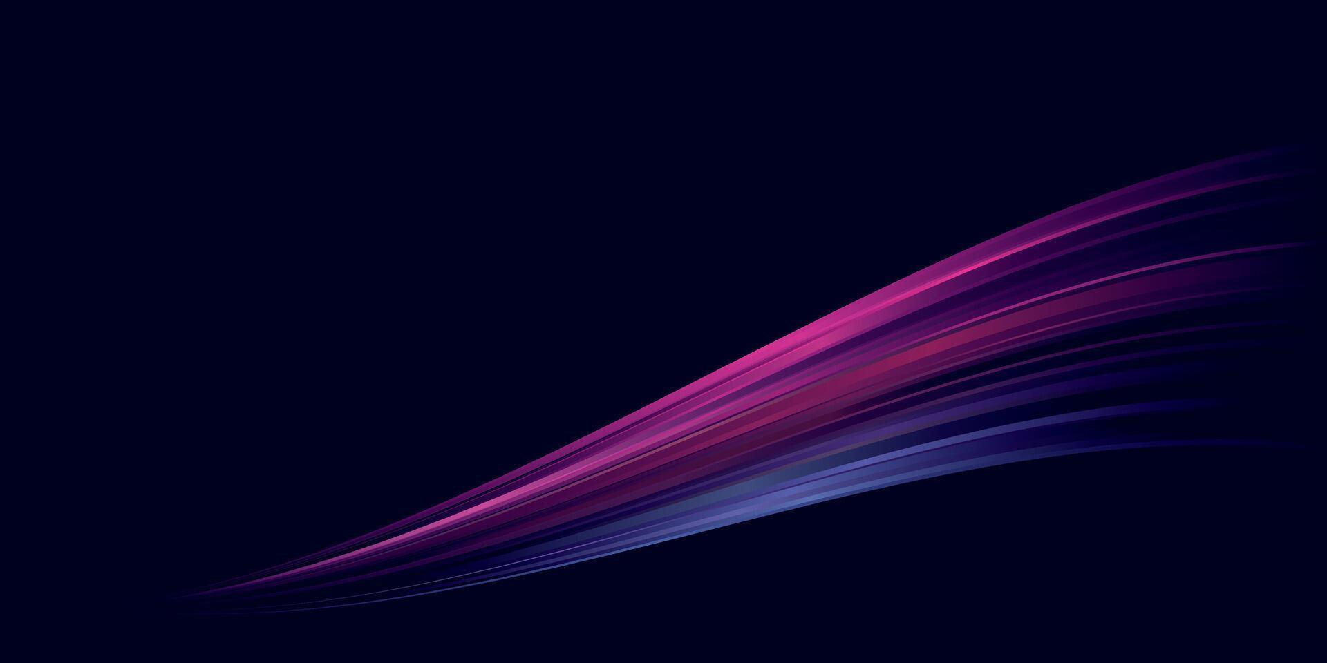 Abstract pink and blue dynamic speed lines on dark blue background graphic illustration have blank space. vector