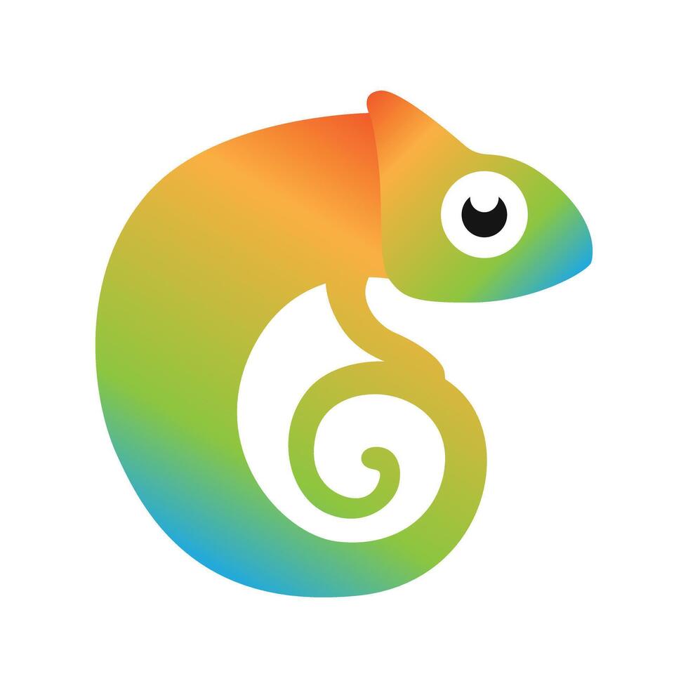 chameleon colorful logo design concept creative idea vector