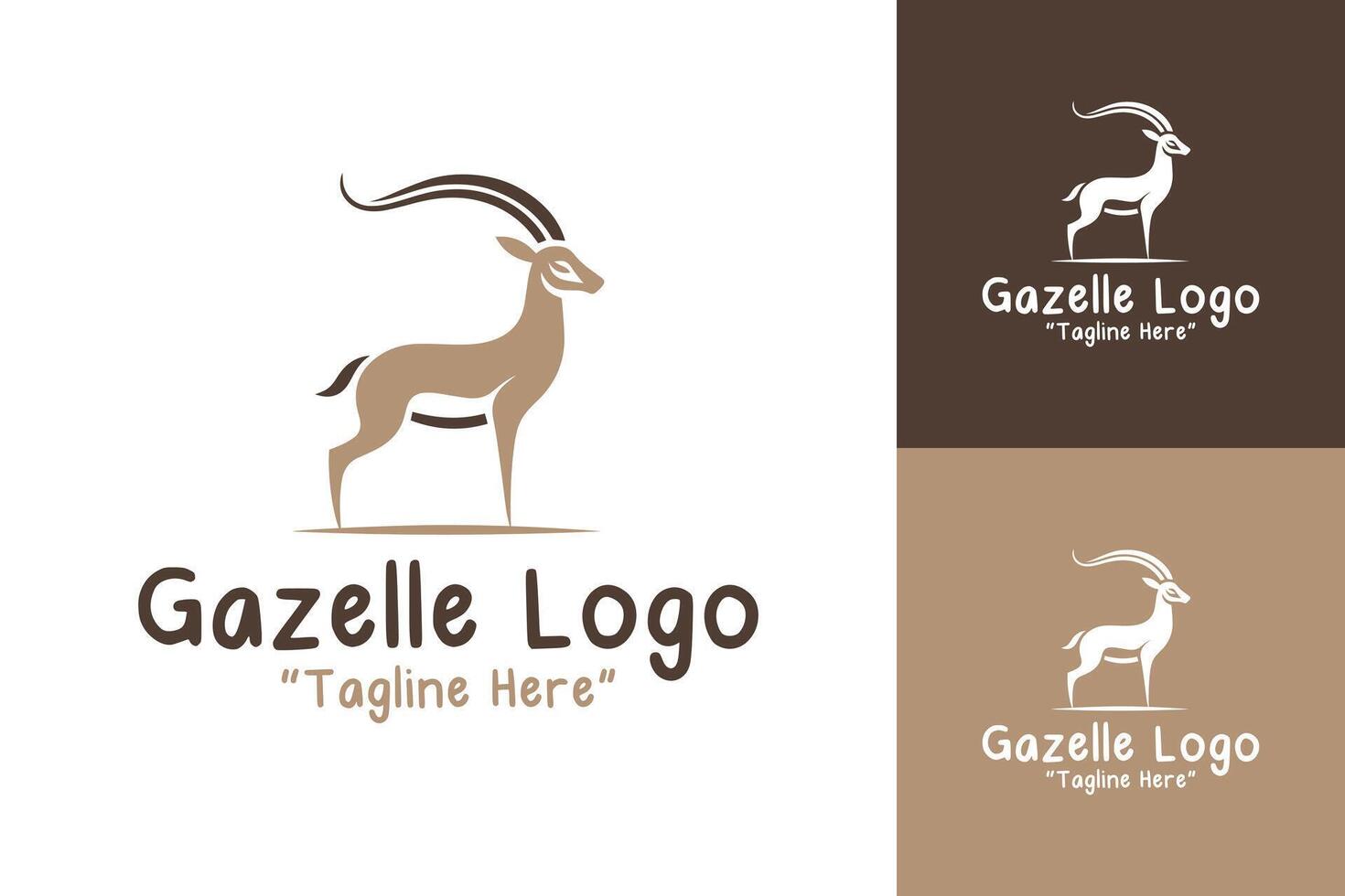 Creative Gazelle Logo with Brown and Tan Colors for Professional Branding vector