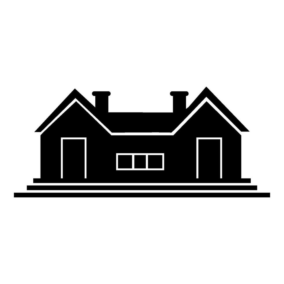 black classic house icon vector