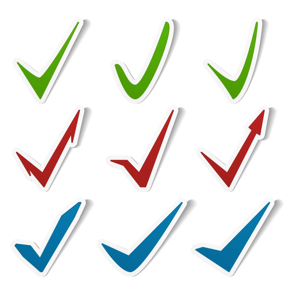 Check marks symbols set vector