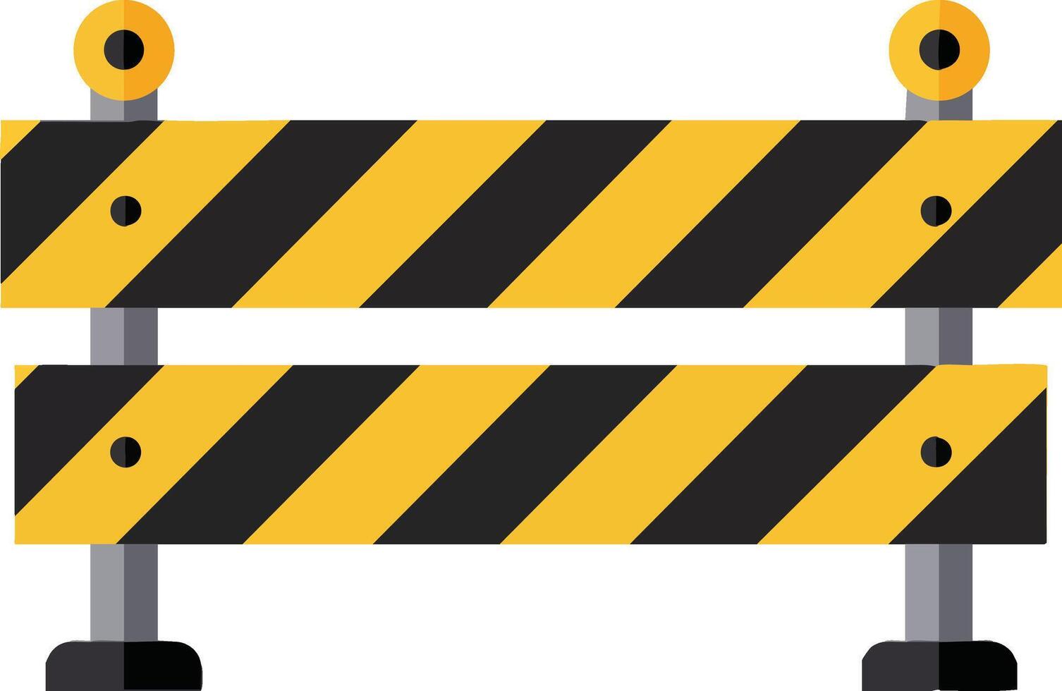 Construction Barrier Illustration with Yellow and Black Stripes for Safety and Warning Signs Design vector