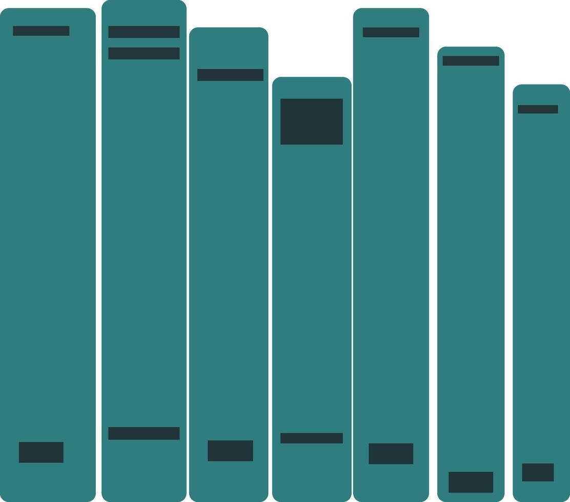 Books stacked in teal color illustration with minimalist design for education and reading concepts vector