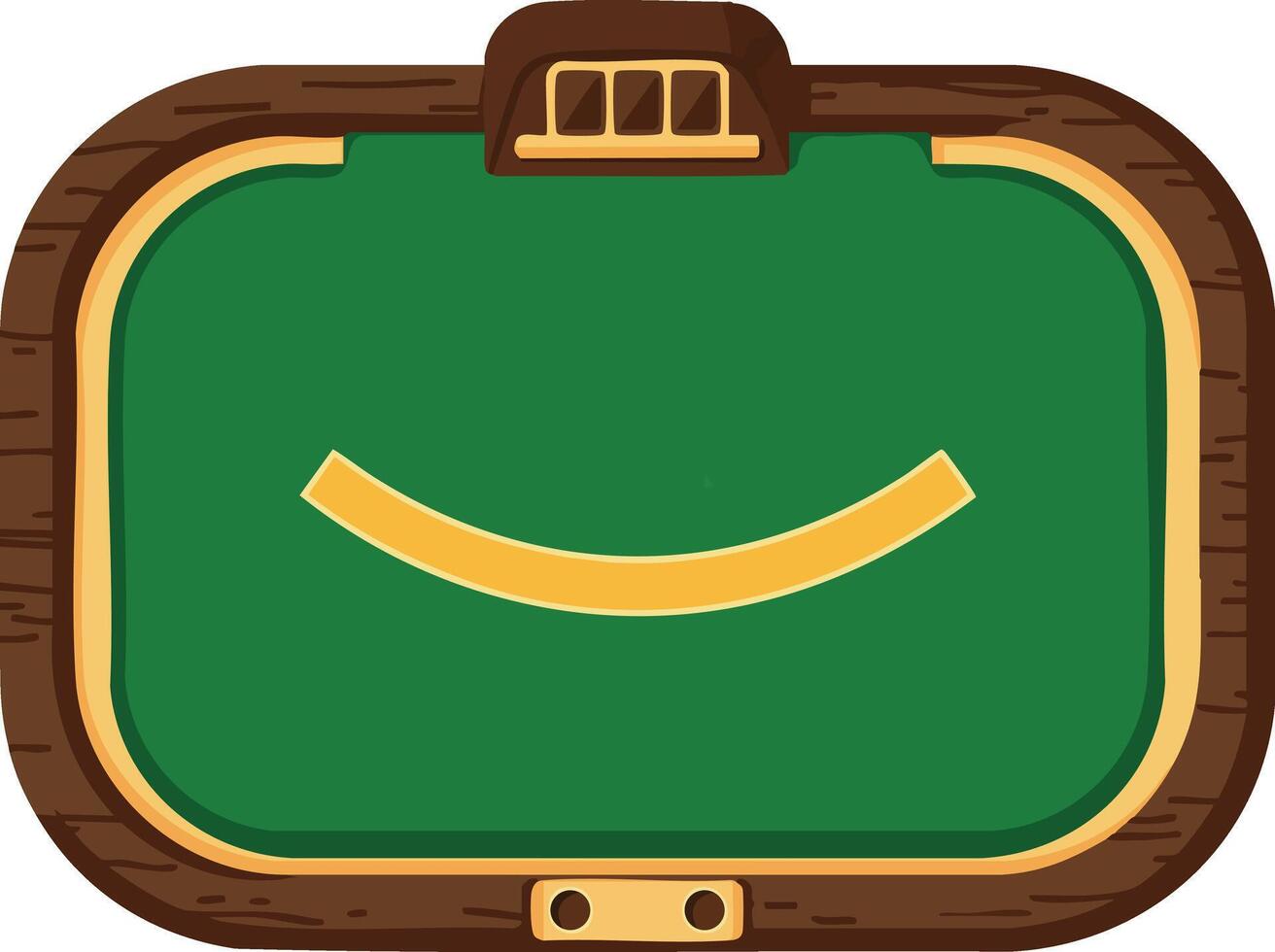 Green chalkboard with wooden frame and yellow chalk line illustration in flat style for education and learning concepts vector