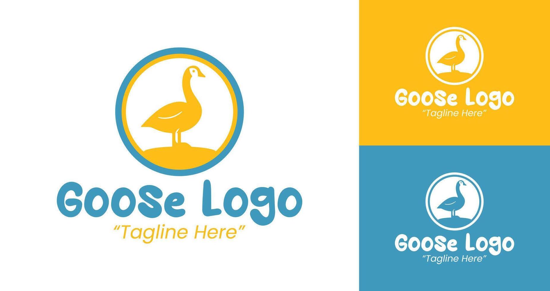 Modern Goose Logo for Custom Business Branding with Creative Appeal vector