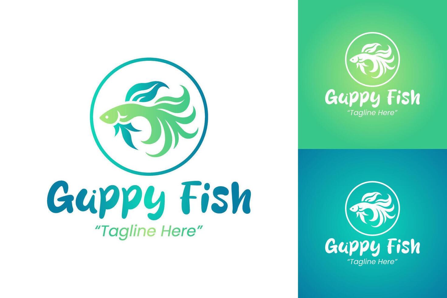 Dynamic Guppy Fish Logo for Custom Business Branding and Identity vector