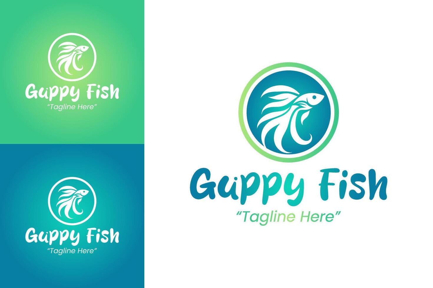 Stylish Guppy Fish Logo with Unique Design for Business Branding vector