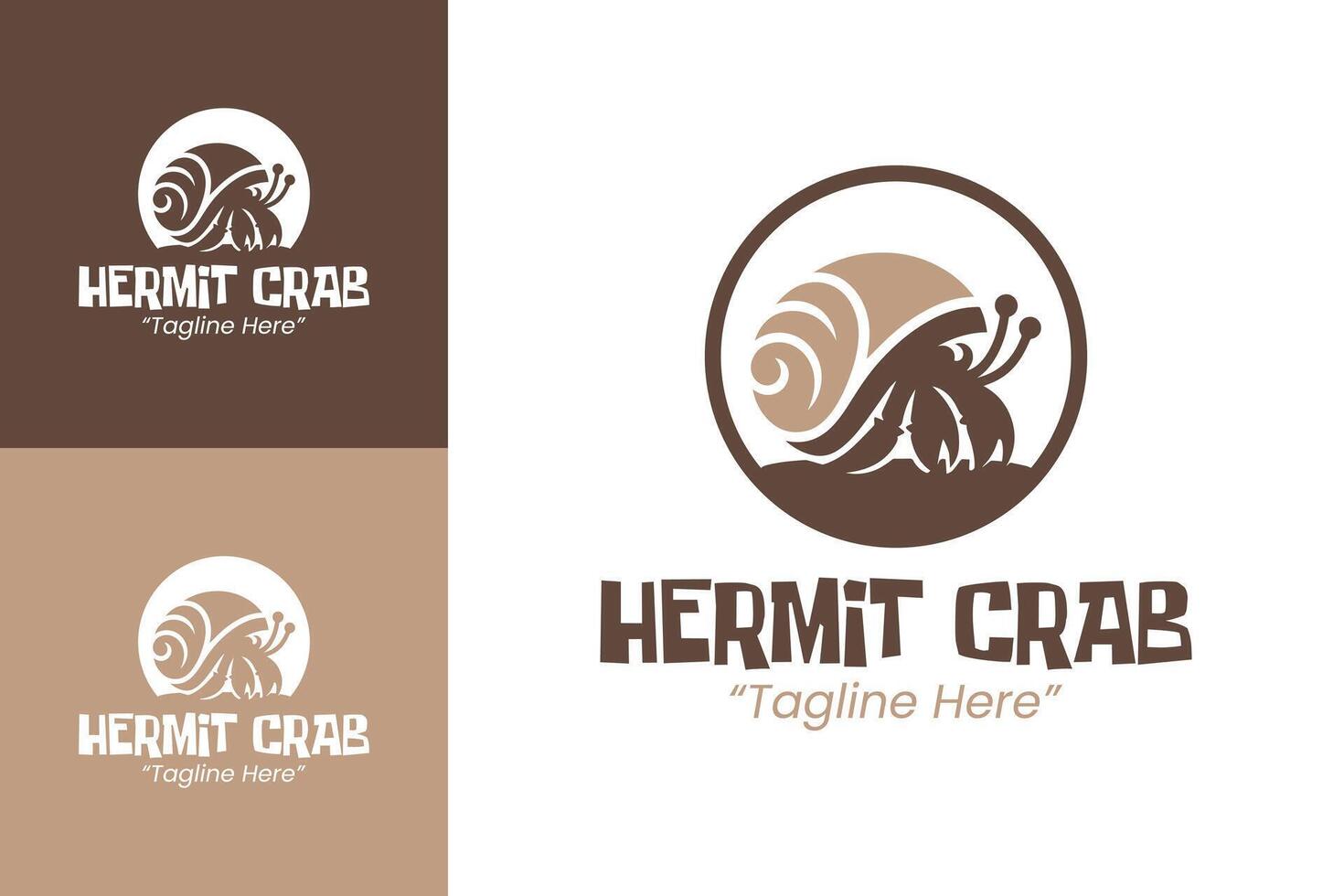 Simple and Creative Hermit Crab Logo in Light Brown and Beige for Business Branding vector