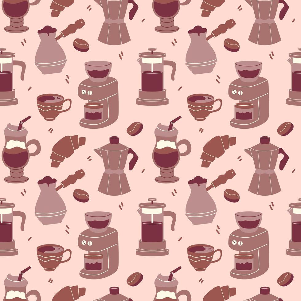 Coffee background in flat style. illustration vector