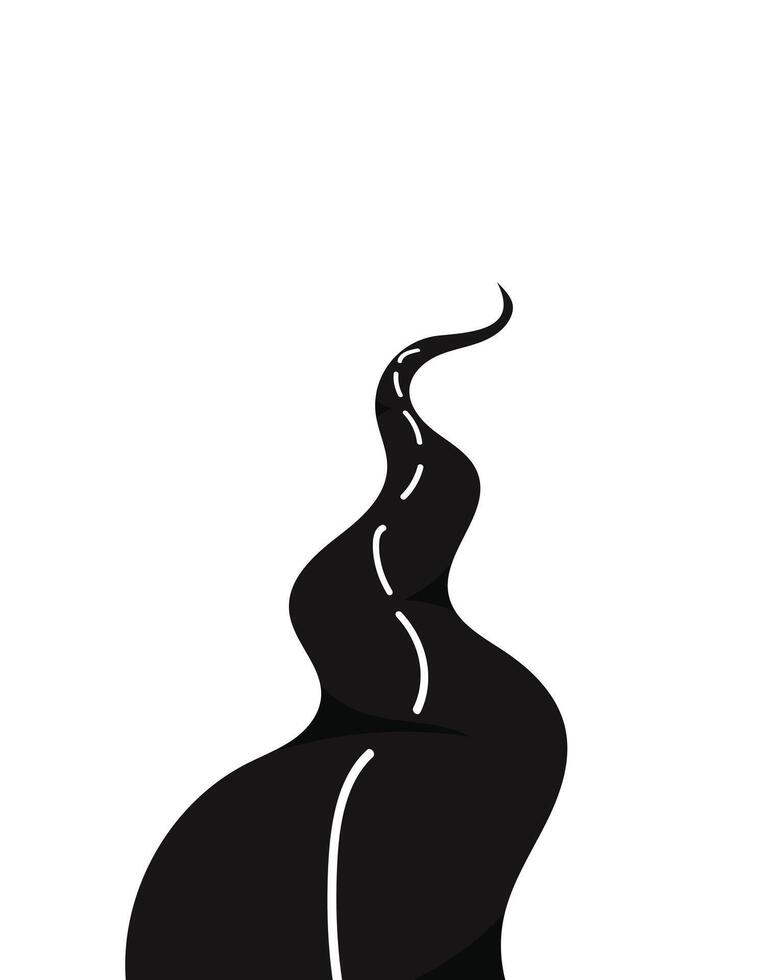 A winding abstract road with a modern minimalist style. Perfect for travel, journey, map, or motion concepts in editorial or design use. vector