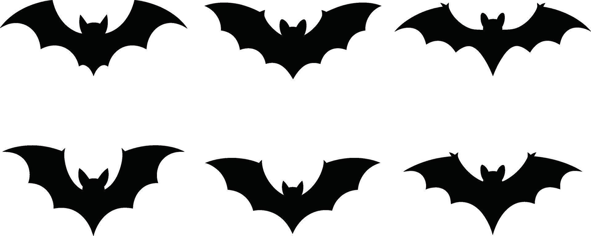 Bats silhouettes flying horror design elements for halloween theme decoration vector