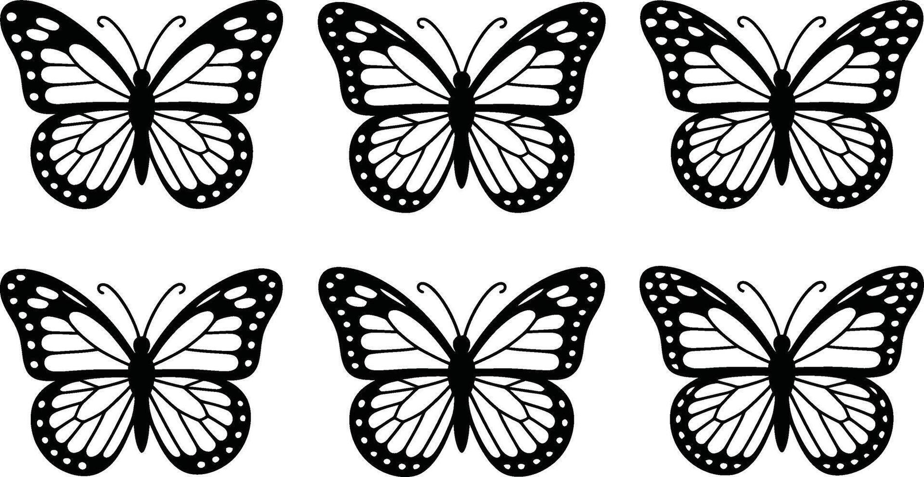 Butterfly silhouette pattern graphic illustration nature insect decorative design vector